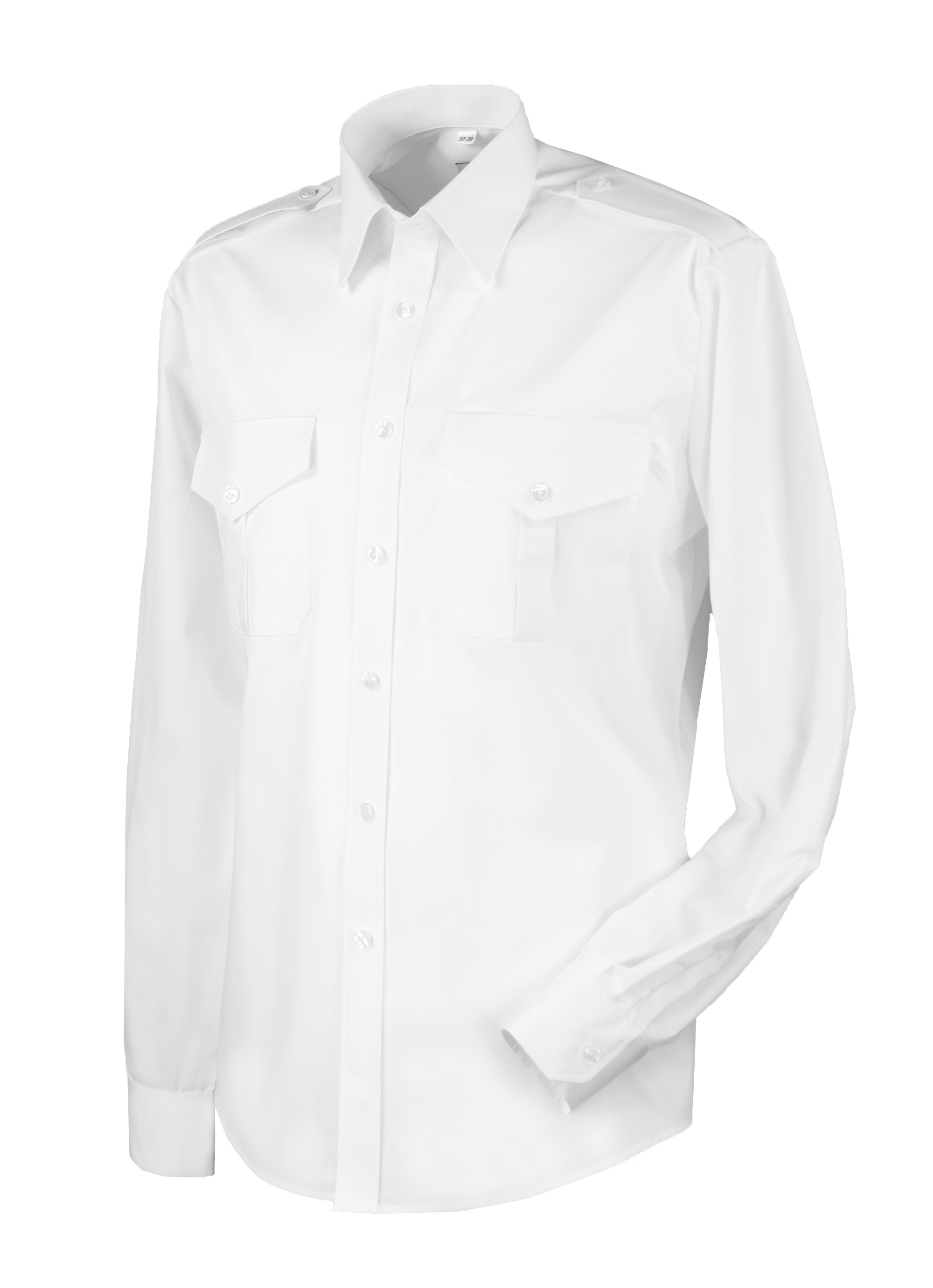 Soldier skjorte herre, regular, hvit, l/e
