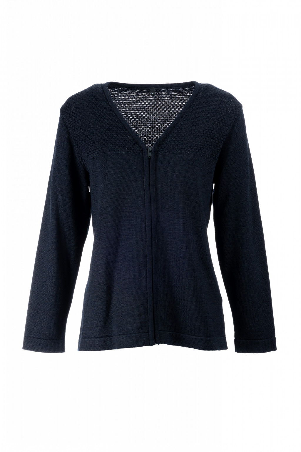 Nova cardigan m/ perlestrikk, dame, mørk marine